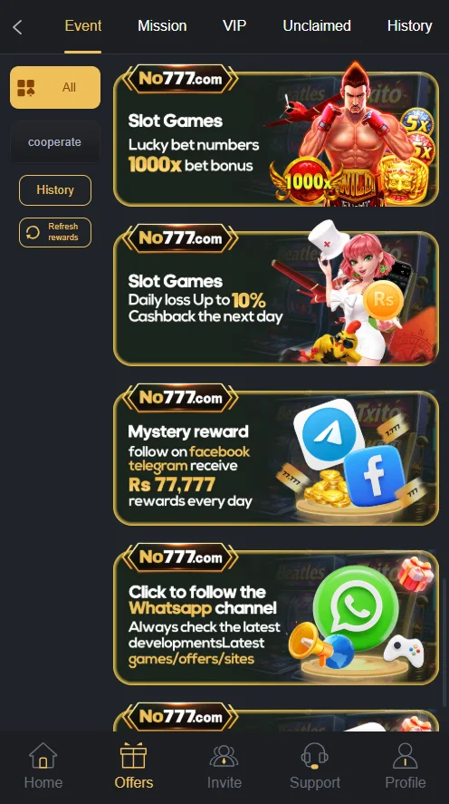 No777 Game Events