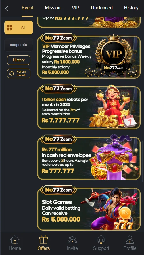 No777 Game Events